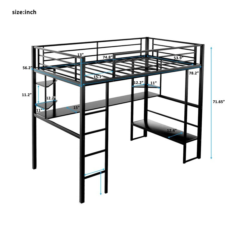 Bunk Bed: Highsleeper Kids Bunk Bed with Shelves