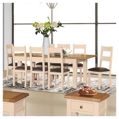 8 Seater Dining Set: Butterfly Leaf Solid Oak Dining Set