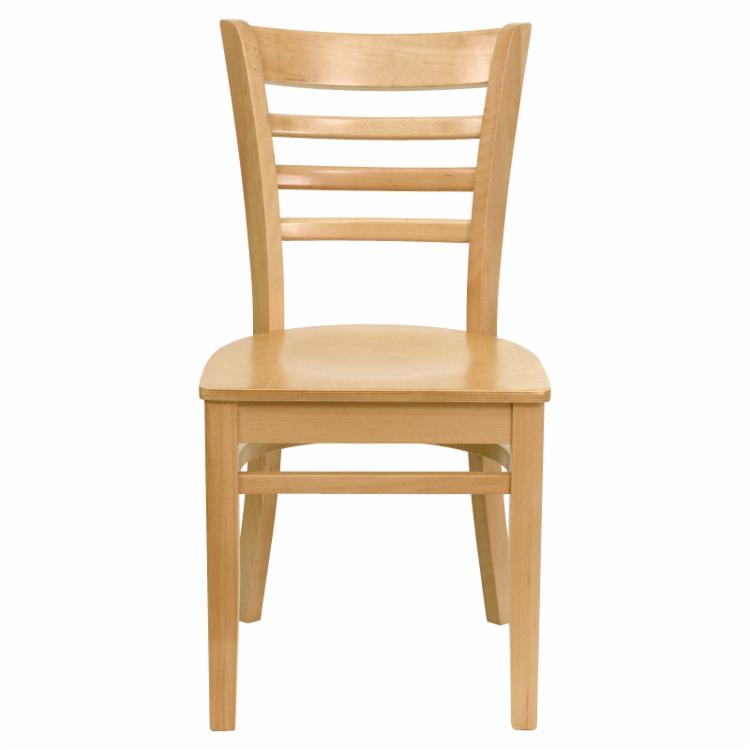 Cafe Chair: 17.75 in. Wood Ladder Back Restaurant Chair
