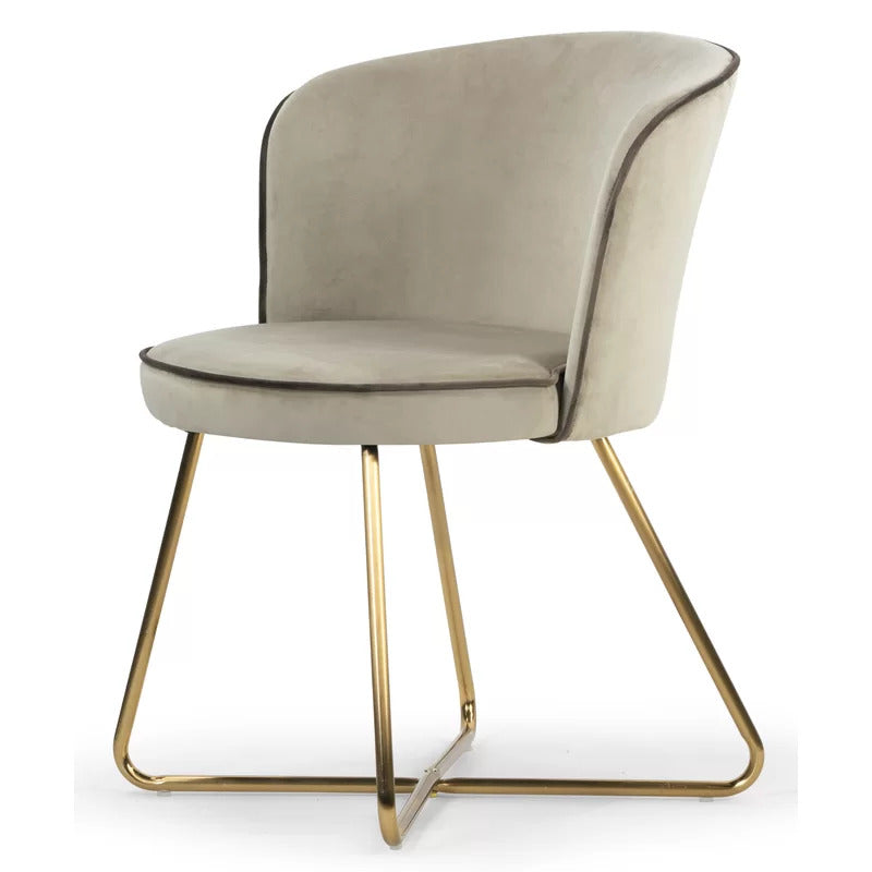 Cafe Chair: Beige Velvet Metal Wingback, Restaurant Chair – GKW Retail