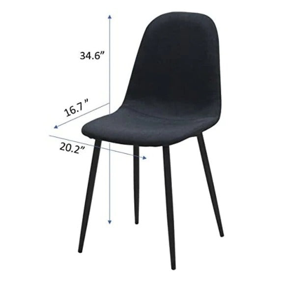 Cafe Chair: Black Upholstered Side Restaurant Chair