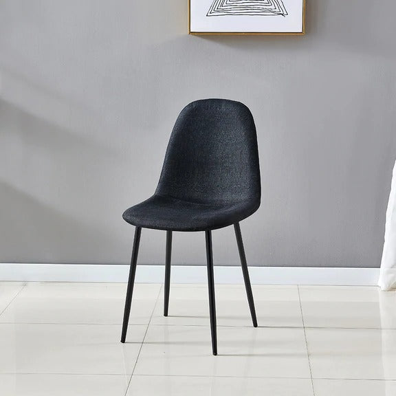 Cafe Chair: Black Upholstered Side Restaurant Chair