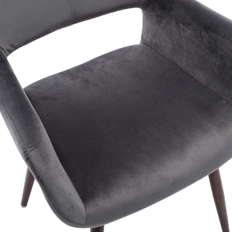 Cafe Chair: Black Velvet Arm Chair, Restaurant Chair (Set of 2)