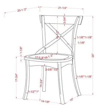 Cafe Chair: Cross Back Side Restaurant Chair (Set of 2)