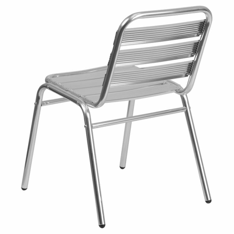 Cafe Chair: Slat Back Armless Restaurant Chair