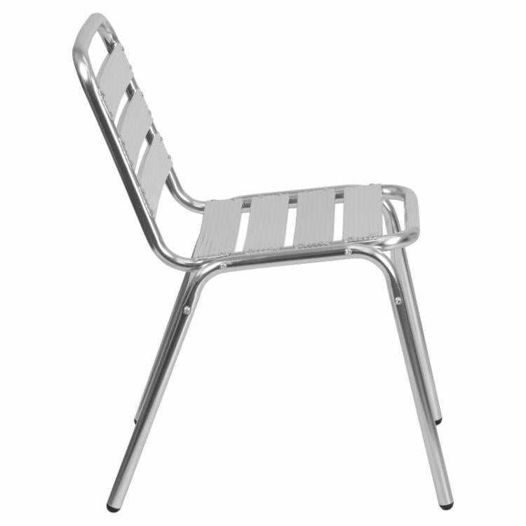 Cafe Chair: Slat Back Armless Restaurant Chair