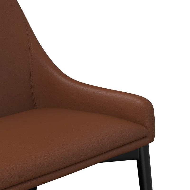Cafe Chair: Upholstered Parsons Chair in Chocolate (Set of 2)