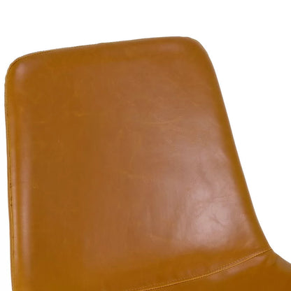 Cafe Chair: Upholstered Side Chair in Caramel Brown (Set of 2)
