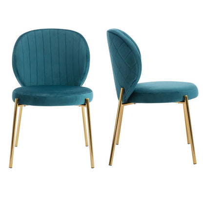 Cafe Chair: Velvet Upholstered Side, Restaurant Chair (Set of 2)