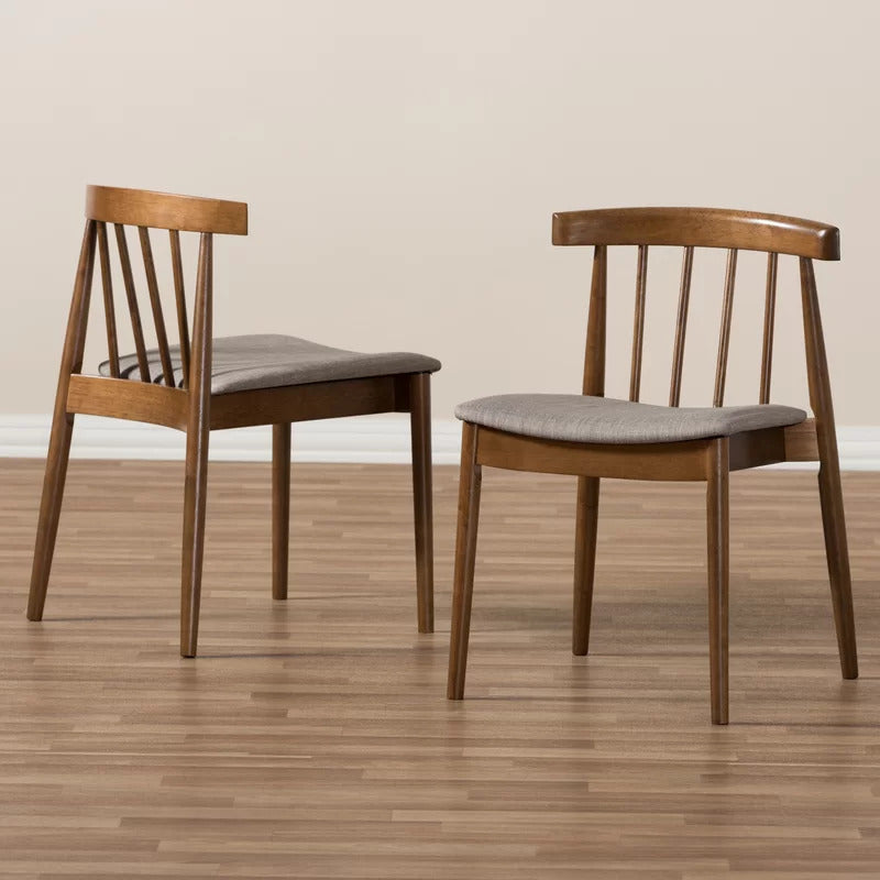Cafe Chair: Walnut Slat Back Restaurant Chair (Set of 2)