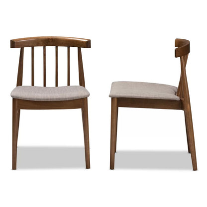 Cafe Chair: Walnut Slat Back Restaurant Chair (Set of 2)