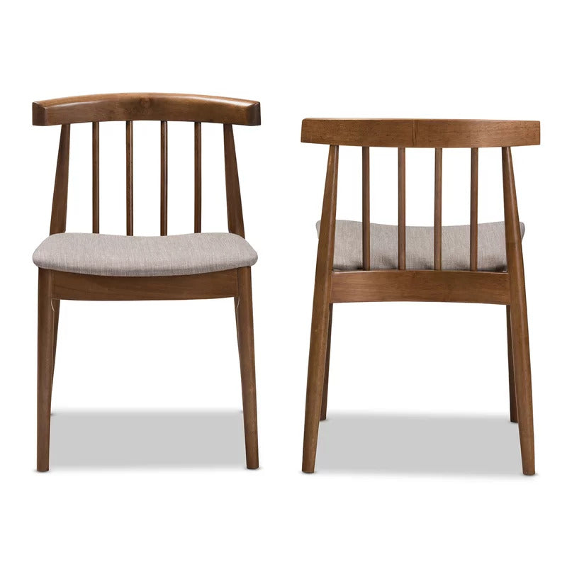 Cafe Chair: Walnut Slat Back Restaurant Chair (Set of 2)