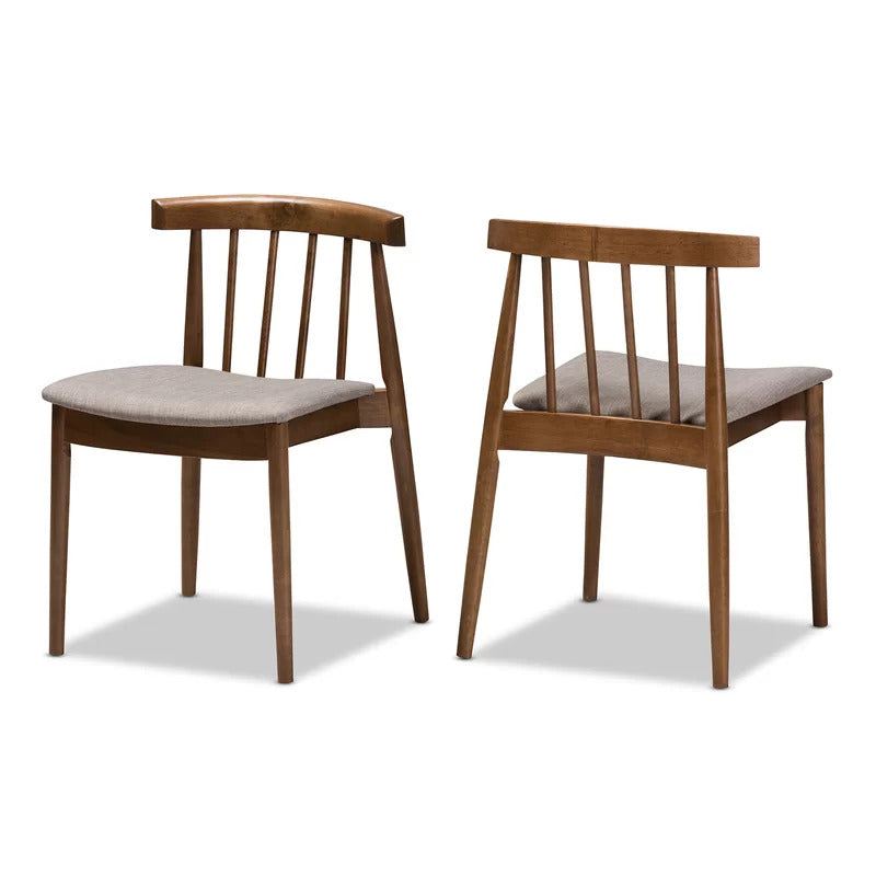Cafe Chair: Walnut Slat Back Restaurant Chair (Set of 2)