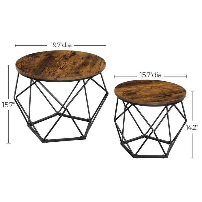 Center Table: 2 Piece Bunching Coffee Table Sets