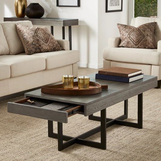 Center Table: Cross Legs Coffee Table with Storage