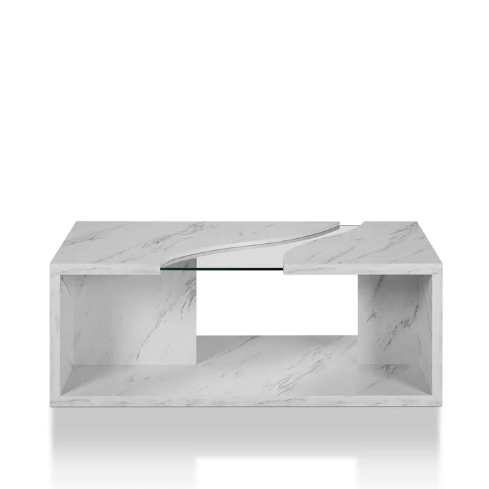 Center Table: Floor Shelf Coffee Table with Storage