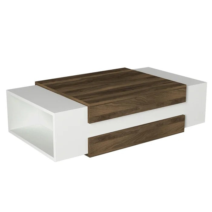 Center Table: Floor Shelf Coffee Table with Storage