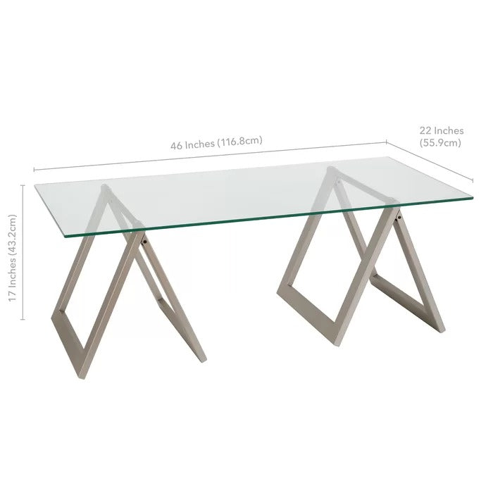 Center Table: Glass Top Coffee Table