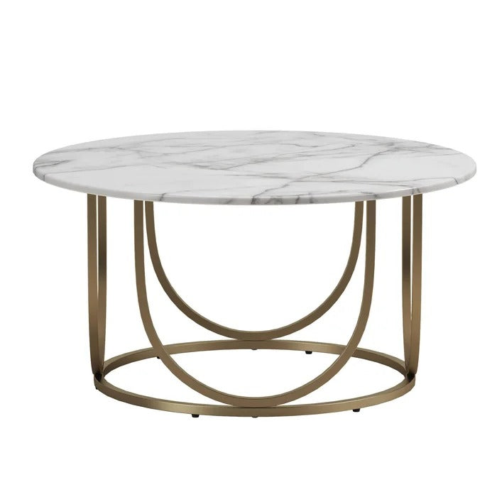 Center Table: Marble Top Frame Coffee Table