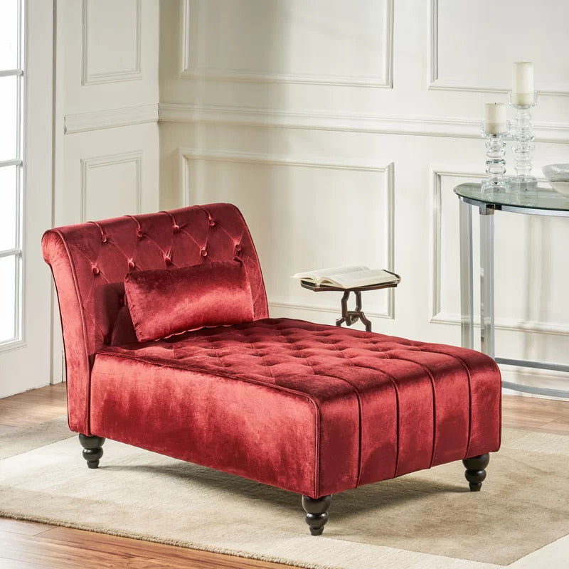 Chaise Lounge: Andrews Tufted Armless Chaise Lounge Chair