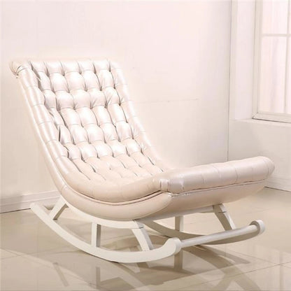 Rocking Chair: Glossy Leatherette Rocking Chair