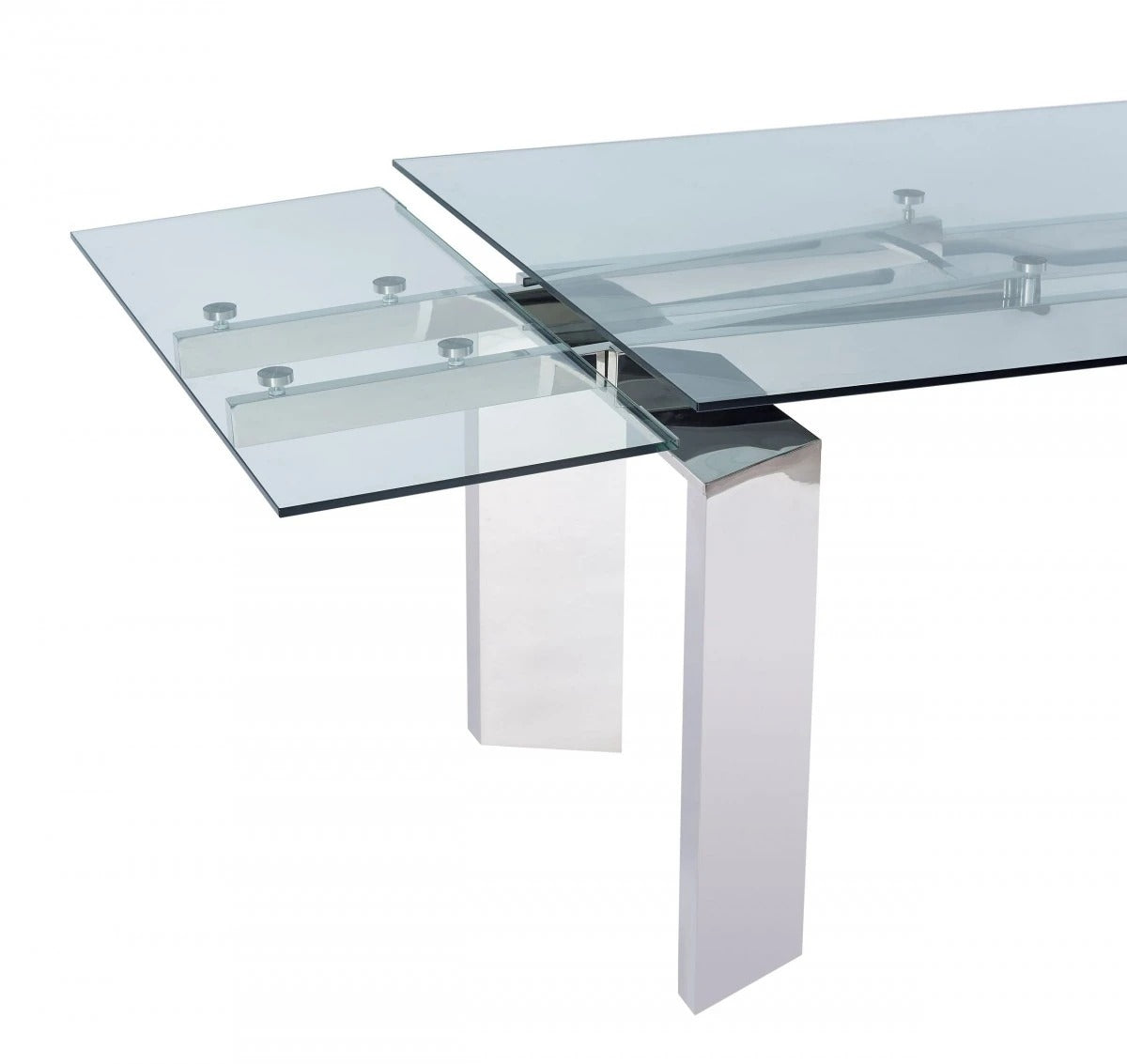 Dining Table: Jassica Modern Extendable Glass Dining Table