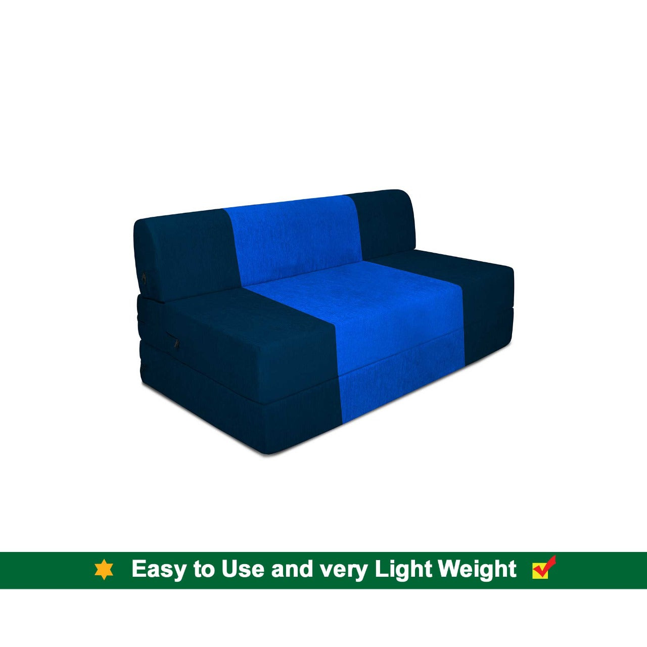 Sofa Cum Beds: 1 Seater Sofa Bed-N.Blue & R.Blue- 3ft x 6ft with Free micro fiber Designer cushions