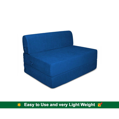 Sofa Cum Beds: 1 Seater Sofa Bed- R.Blue - 2.5ft x 6ft with Free micro fiber Designer cushions
