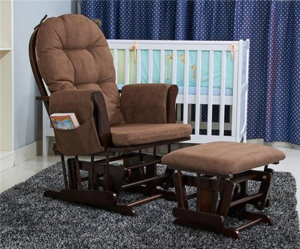Rocking Chair: Solid Frame Rocking Chair With Ottoman