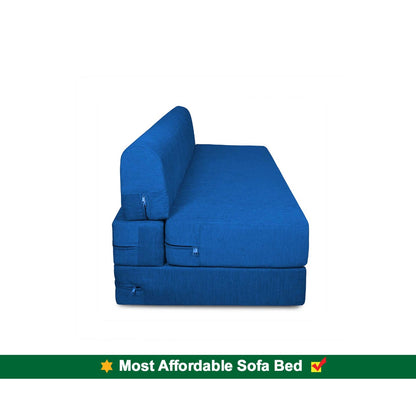Sofa Cum Beds: 1 Seater Sofa Bed- R.Blue - 2.5ft x 6ft with Free micro fiber Designer cushions