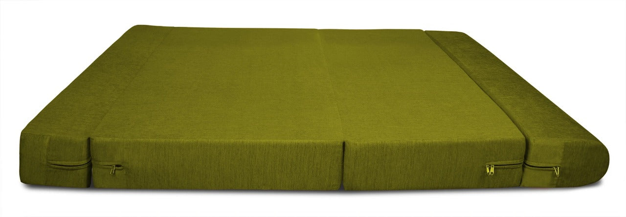 Sofa Cum Beds: 2 Seater Sofa Bed-Green- 4ft x 6ft with Free micro fiber Designer cushions