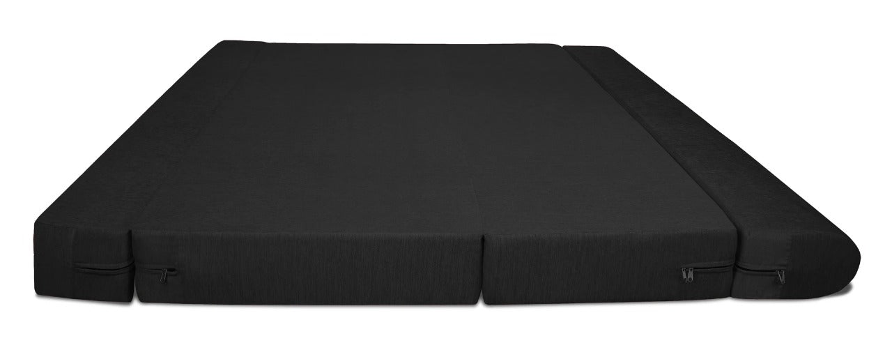 Sofa Cum Beds: 3 SEATER SOFA CUM BED-Black with Free micro fiber Designer cushions