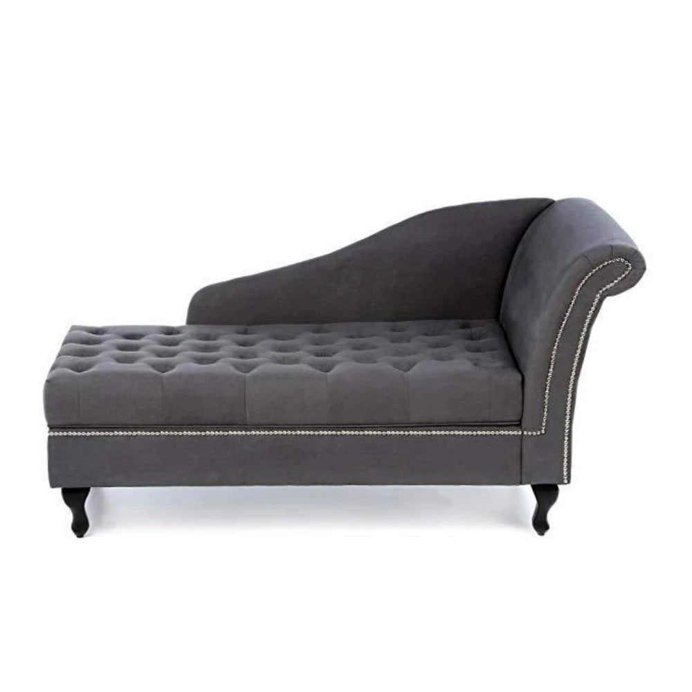 Chaise Lounge: Contemporary Suede Upholstered Seat For Living Room