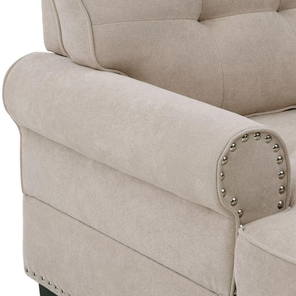 Chaise Lounge: Calma Tufted Two Arms Rolled Design Chaise Lounge