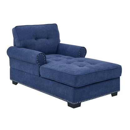 Chaise Lounge: Calma Tufted Two Arms Rolled Design Chaise Lounge