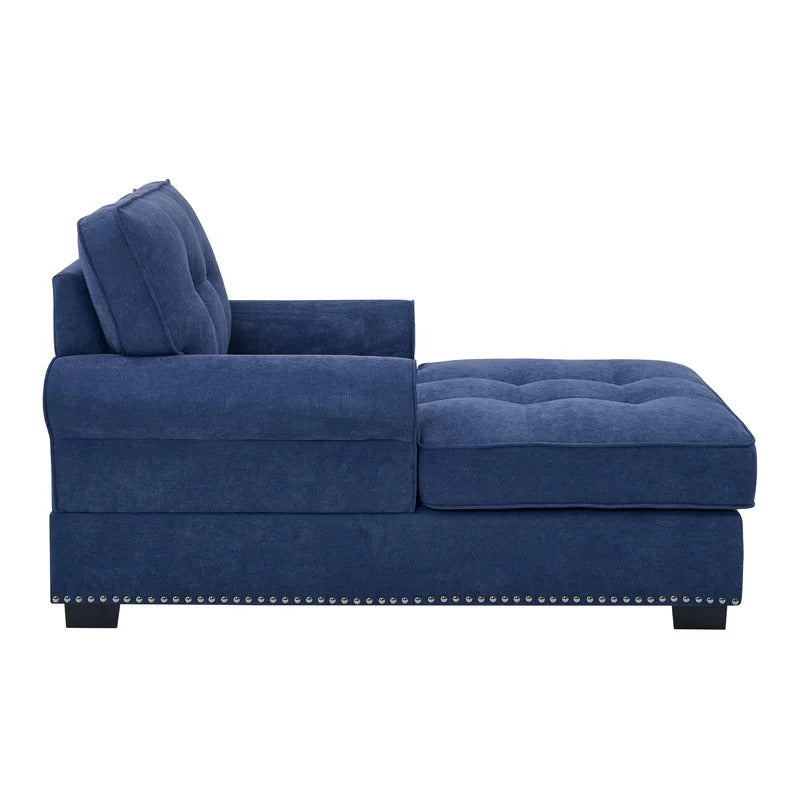 Chaise Lounge: Calma Tufted Two Arms Rolled Design Chaise Lounge