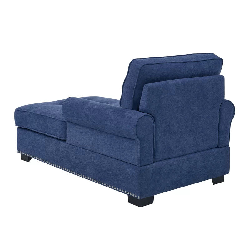 Chaise Lounge: Calma Tufted Two Arms Rolled Design Chaise Lounge