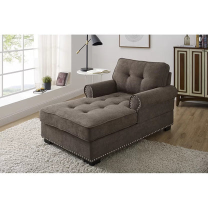 Chaise Lounge: Calma Tufted Two Arms Rolled Design Chaise Lounge