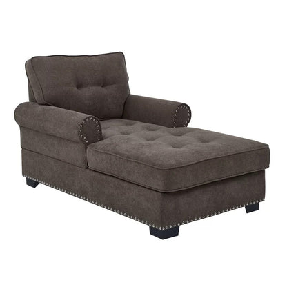 Chaise Lounge: Calma Tufted Two Arms Rolled Design Chaise Lounge