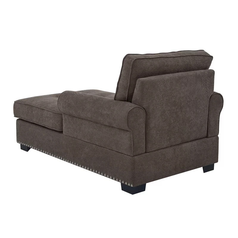 Chaise Lounge: Calma Tufted Two Arms Rolled Design Chaise Lounge