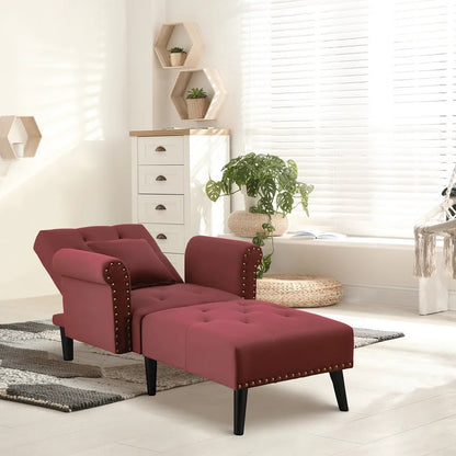 Chaise Lounge: Cannon Tufted Round Arms Reclining Chaise Lounge