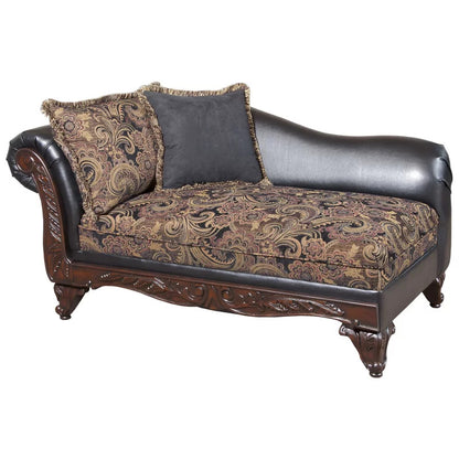 Chaise Lounge: Lemani Floral Left-Arm Chaise Rolled Arms Chaise Lounge