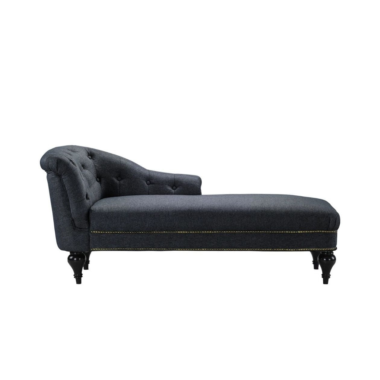 Chaise Lounge Linen Upholstered Classic Chaise Lounge With Tufted Button