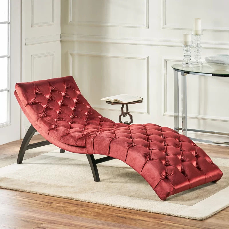 Chaise Lounge: Rojo Tufted Armless Chaise Lounge Chair