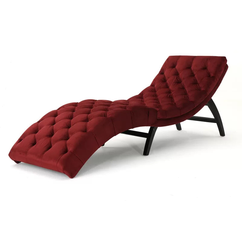 Chaise Lounge: Rojo Tufted Armless Chaise Lounge Chair