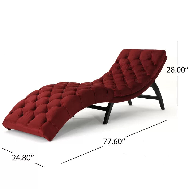 Chaise Lounge: Rojo Tufted Armless Chaise Lounge Chair