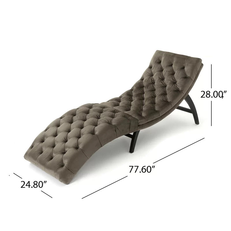 Chaise Lounge: Rojo Tufted Armless Chaise Lounge Chair