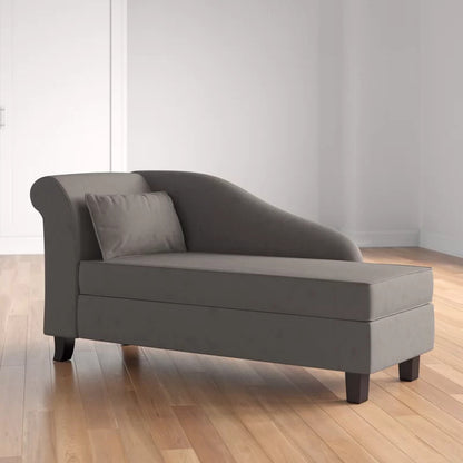 Chaise Lounge: Verona Design One Left-Arm Chaise Recessed Arms Chaise Lounge with Storage