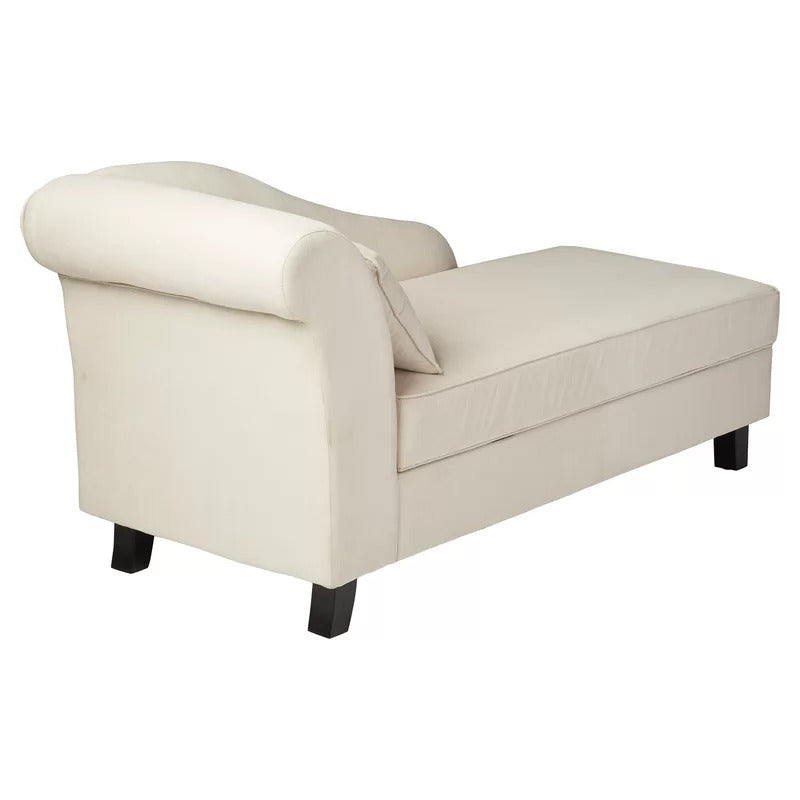 Chaise Lounge: Verona Design One Left-Arm Chaise Recessed Arms Chaise Lounge with Storage