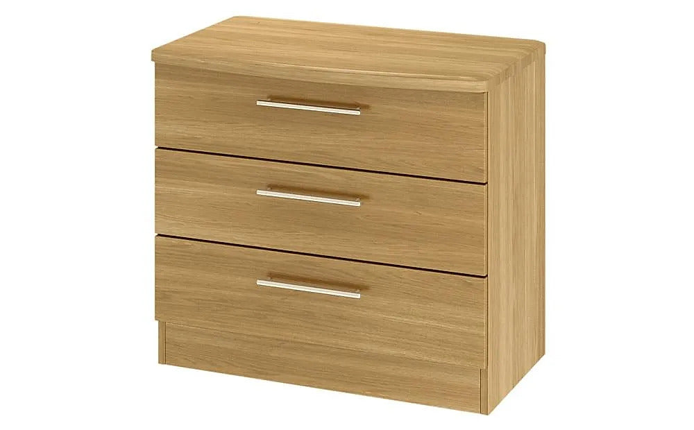 Chest Of Drawers: Modern Oak 3 Drawer